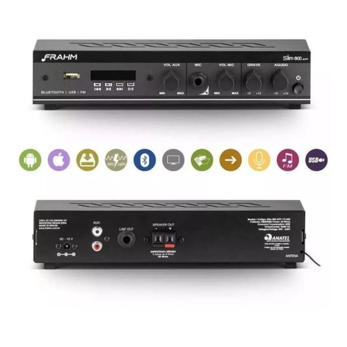 Kit Sonorização Frahm Som Ambiente Amplificador + 4 Caixas Em Promoção ...