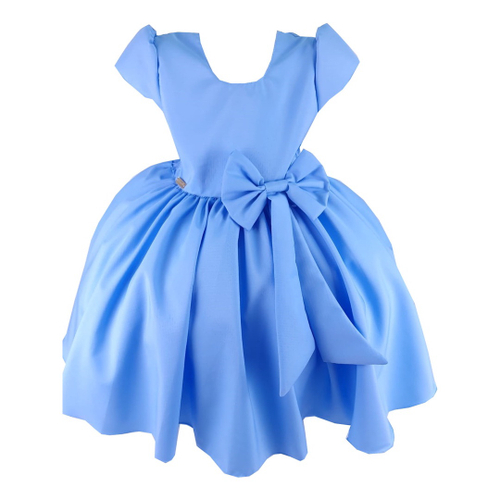 Vestido Azul Festa Infantil Daminha Luxo Tema Cinderela E Tiara em Promoção  na Americanas