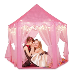 Barraca Infantil Tenda Cabana Castelo Princesas + Luzes Led Menor preço em Barraca Infantil Tenda Cabana Castelo Princesas + Luzes Led