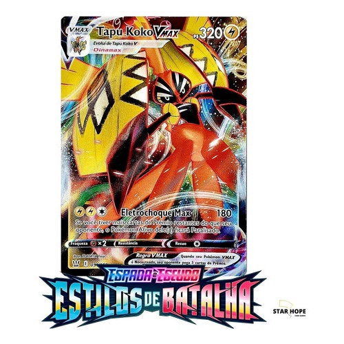 Carta Pokemon Tapu Koko Vmax Lendário Estilos De Batalha Ee5 no Shoptime