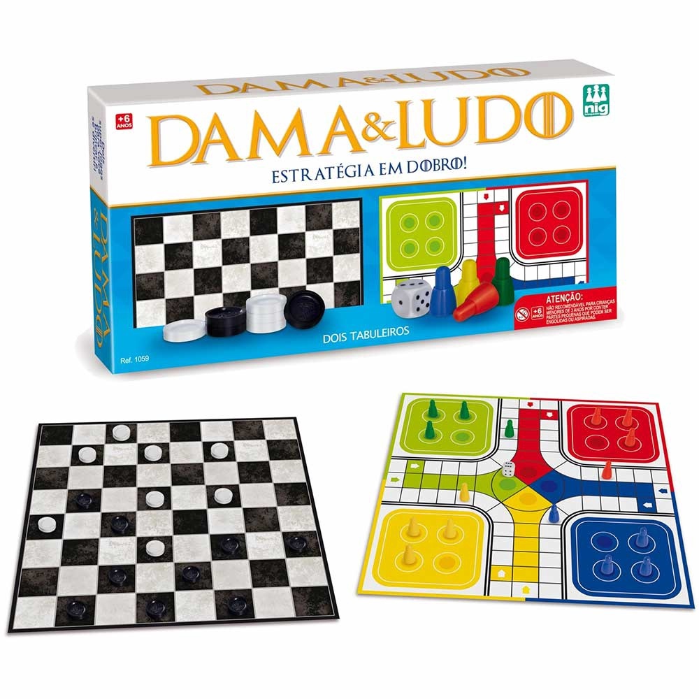 Jogo Dama E Ludo Tabuleiro 2 Em 1 Jogos Clássicos em Promoção na Americanas