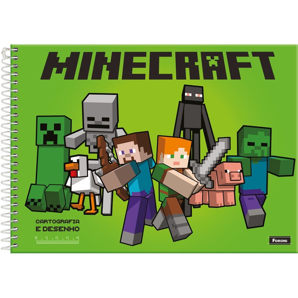 Caderno De Desenho Minecraft Foroni na Americanas Empresas