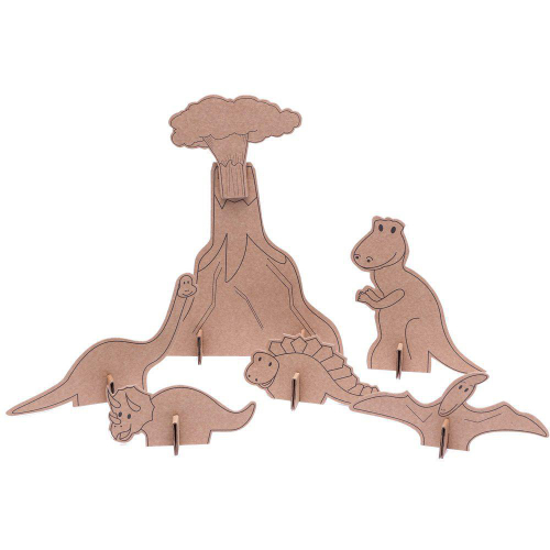 Kit de Montar e Pintar Dinossauros em Papelão - Eu amo Papelão - Fabrica da  Alegria