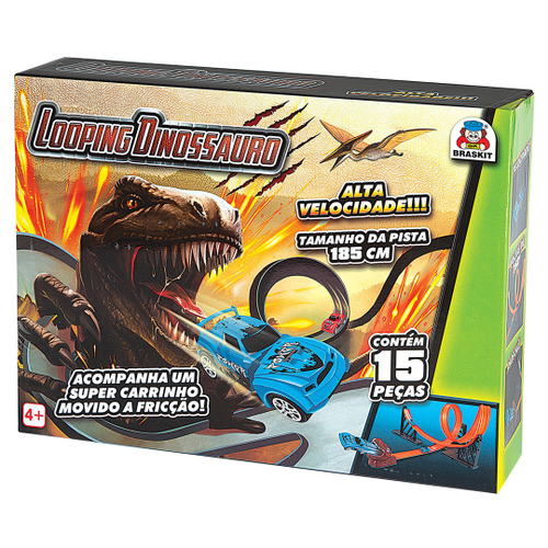 Pista Dino Dinossauro Track Car Infantil Radical Carro 252 peças T