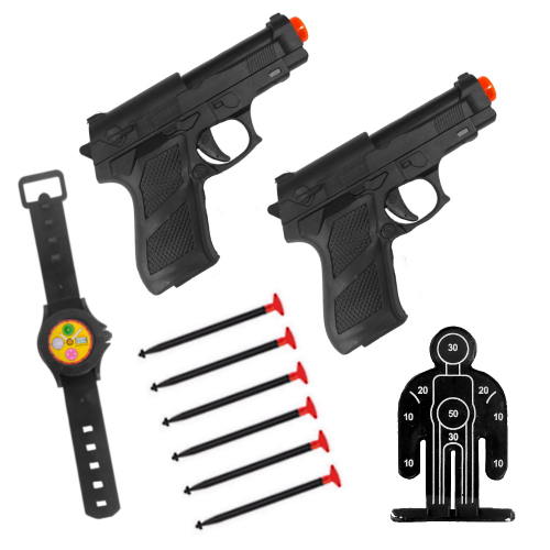 Kit De Duas Armas De Brinquedo Lança Dardos Pistola Infantil