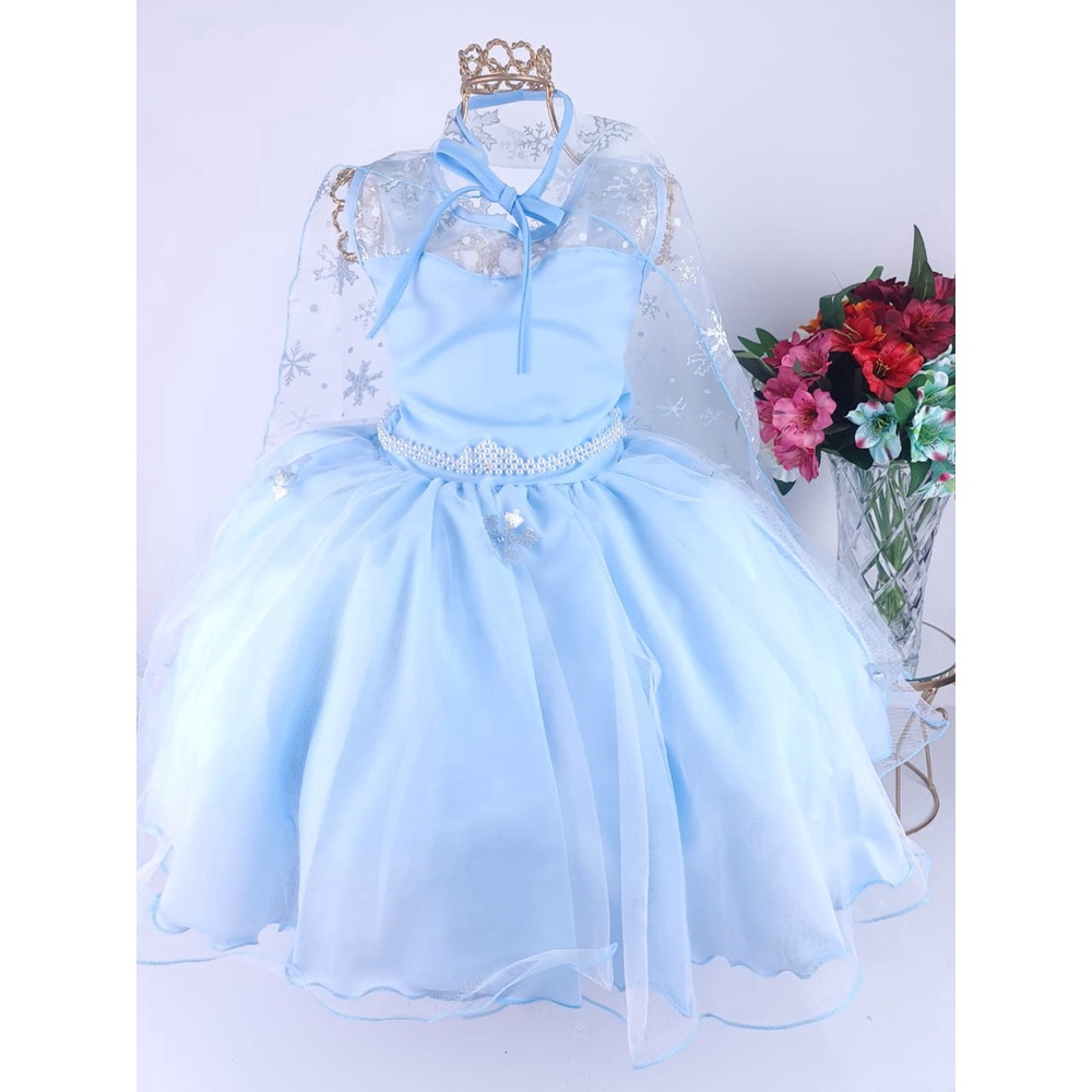 Vestido Infantil Frozen Princesa Aplique Gelo Festas - TEMATICOS - Vestido  Feminino - Magazine Luiza