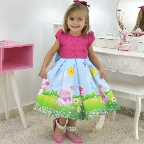 Vestido De Moda Para Meninas De 2 A 10 Anos De Idade Princesa De