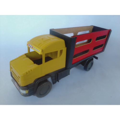 Caminhão De Madeira C/ Trator Mdf Brinquedo Infantil