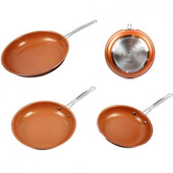 Kit 3 Frigideiras Titânio Cerâmica Antiaderente Menor preço em Kit 3 Frigideiras Titânio Cerâmica Antiaderente