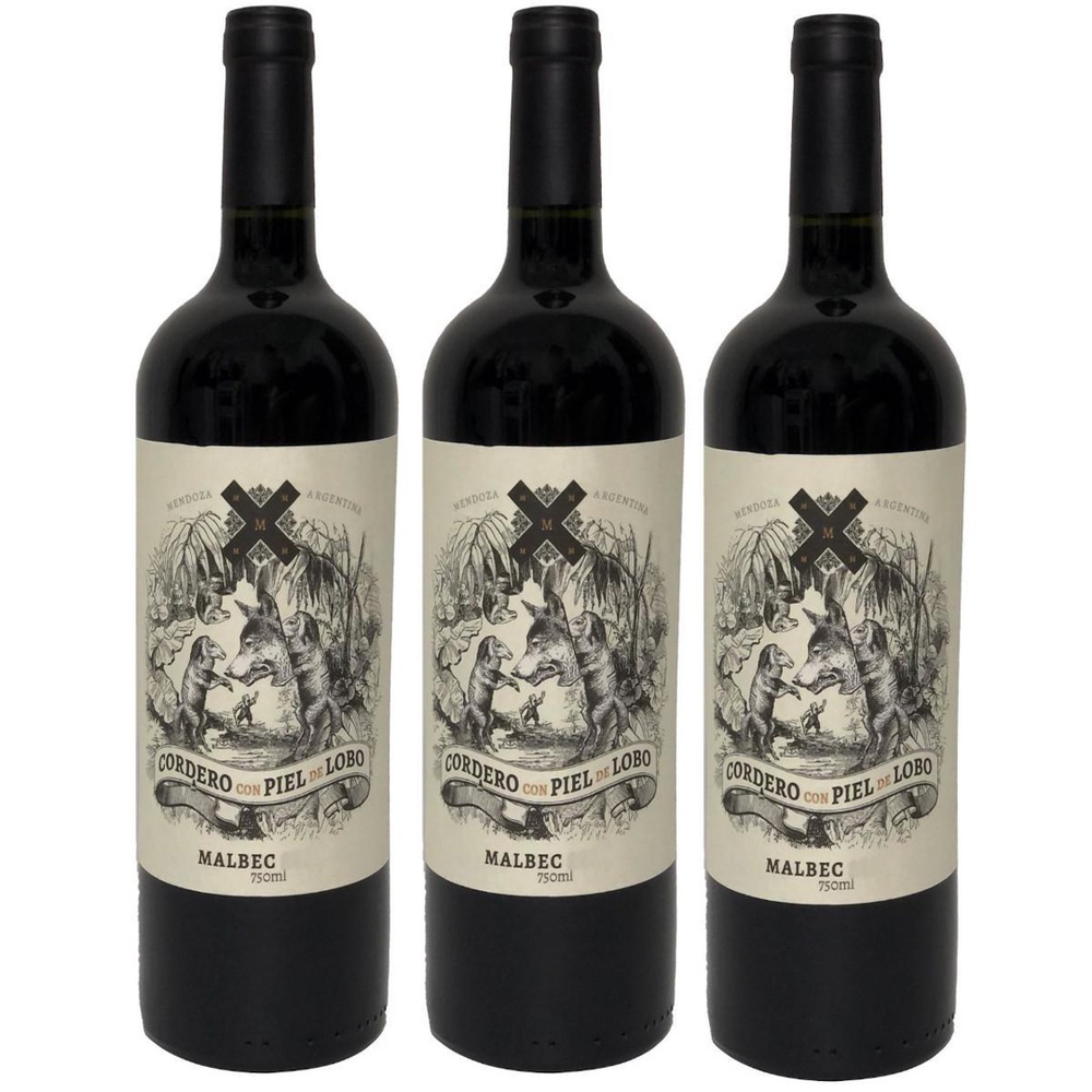 Kit Vinho Cordero Con Piel De Lobo Malbec 3 Unidades em Promoção