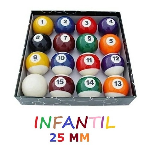 Bola de Bilhar Diamond Infantil Numerada Faixada 38 mm - 16 Peças Bilhar  Paulista