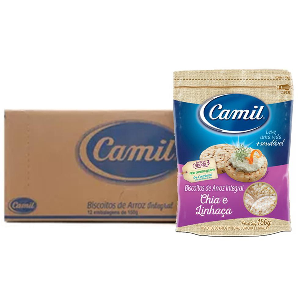 Kit Mini Biscoito Arroz Integral Chia Linha A Camil G No Shoptime