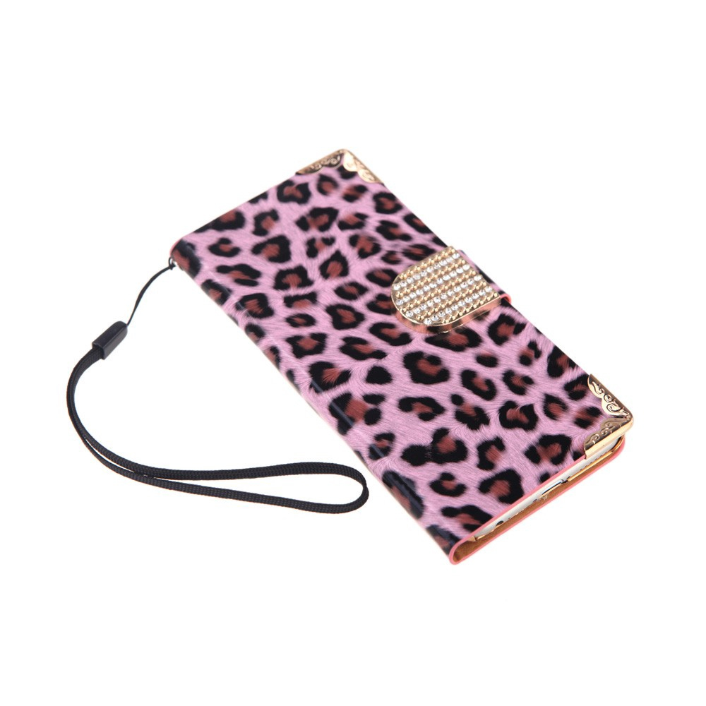 pink leopard fur bolsa