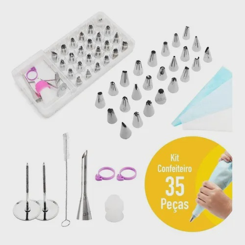 Jogo De Bicos Inox Kit Com 35 Peças Confeitar Bolo, Tortas * em Promoção na  Americanas