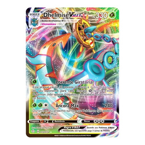 Carta Pokémon Dhelmise Vmax Destinos Brilhantes em Promoção na