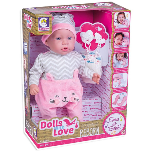 Boneca - Bebe Soninho Reborn Rosa - 2652 COTIPLAS