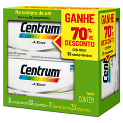 Menor preço em Kit Centrum 60 + 30 Comprimidos - Suplemento Vitamínico
