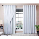 Cortina Blackout Com Voal 2,00 X 1,70 Para Sala/Quarto Gelo