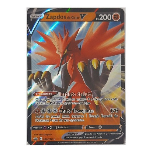 Carta Pokémon Lendário Zapdos Pokémon Go