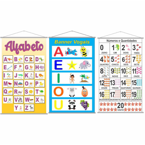 Kit Jogo de escrita alfabetização +Tabela Alfabeto Colorido