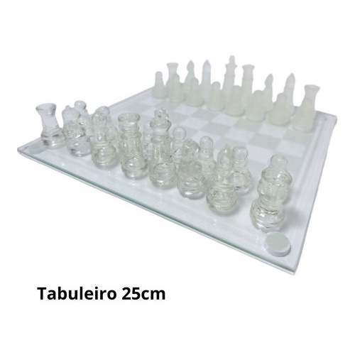 Tabuleiro Xadrez 35cm Vidro Profissional Luxo Decoração em Promoção na  Americanas