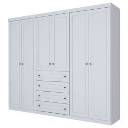 Menor preço em Guarda Roupa Casal 6 Portas Americano Branco - Henn