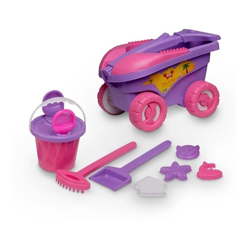 Cargo infantil caminhão praia 11 peças rosa em Promoção na Americanas