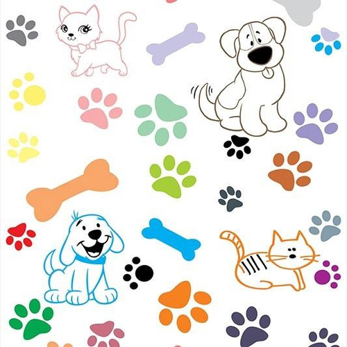 Papel De Parede Pet Animais Gato Cachorro Preto Branco 3m