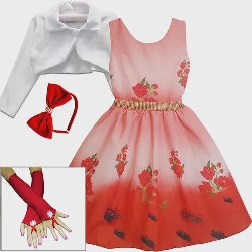 Vestido Infantil Vermelho Princesa Luxo E Tiara - pingo de gente