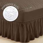 Capa Impermeável para Colchão Matelada Casal Padrão Tabaco + Saia box