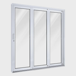 Porta de Correr Aço com Vidro 2 Folhas Móveis e 1 Fixa 213cmx200cmx14cm Lucasa Facilità Branco Menor preço em Porta de Correr Aço com Vidro 2 Folhas Móveis e 1 Fixa 213cmx200cmx14cm Lucasa Facilità Branco