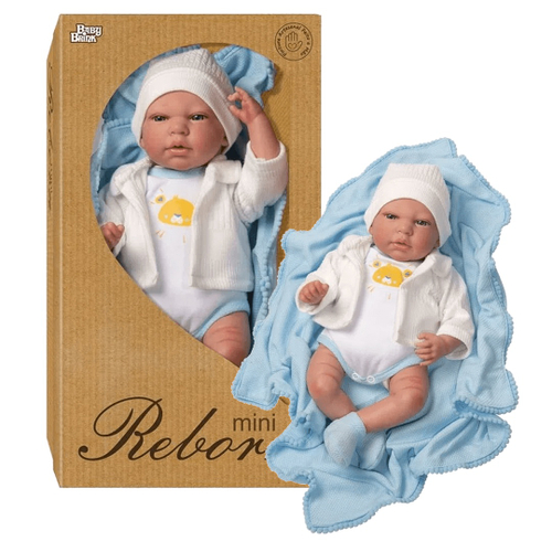 Boneca Bebê Mini Reborn Menino Com Manta Azul no Shoptime