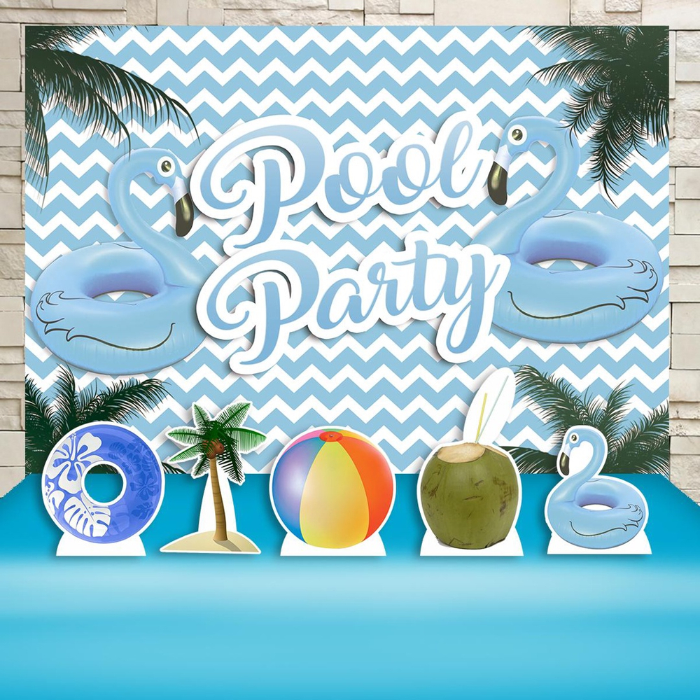 Kit Festa Pool Party Azul - Decoração Infantil