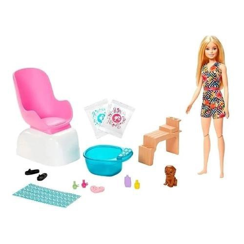 Kit Boneca Barbie Com Acessórios Salão De Beleza E Maquiagem