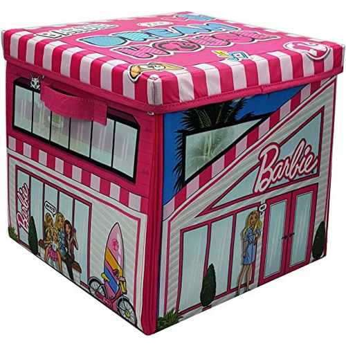  ZipBin Barbie 40 Doll Dream House Toy Box and Playmat