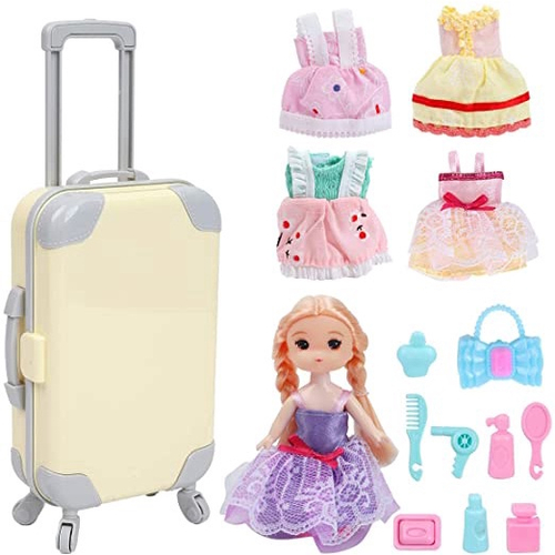 16 Pcs Mini Doll Travel Set for American Doll Adjustable Doll