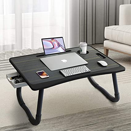 Lap Desk Larger Size Bed Desk with Storage Drawer Portable Foldable Laptop Bed Suitable for Writing Working Gaming Movie on Couch Sofa Floor Black Importado em Promocao na Americanas