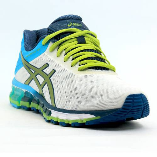 tenis asics gel quantum 180 branco lim茫o turquesa feminino