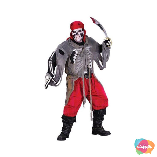 Fantasia de Halloween Pirata Zumbi Adulto Masculino Com Tapa olho em  Promoção na Americanas