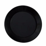 Kit 50 Pratos Plásticos de Refeição Pretos Duros