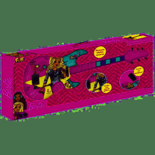 Guitarra Fabulosa Barbie Com Função Mp3 Player F00045 Fun - Imagem 2