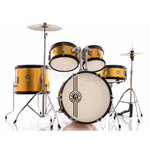 Bateria Infantil Nagano One Orange Completa com Pratos, Ferragens e Componentes Semiprofissionais