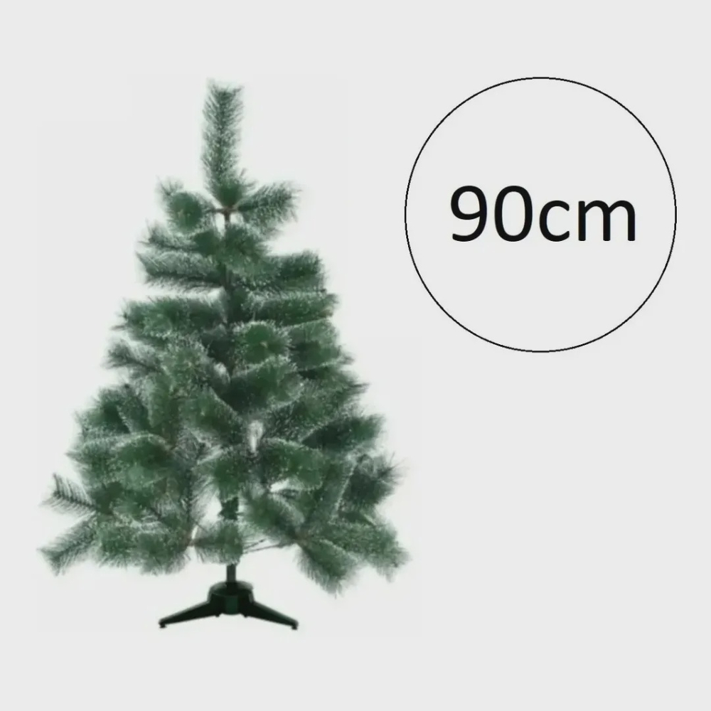 Árvore Pinheiro De Natal Verde Modelo Needle Com Neve 90 Cm A0609M