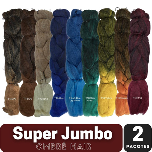 KIT 2 Pacotes Jumbo Ser Mulher 399g Cores Ombrés - Aplique de