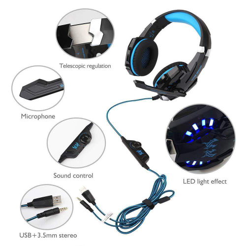 Bengoo G9000 Stereo Gaming Headset Para Ps4 Pc Xbox One Ps5 Controller Cancelamento De Ruído 5137