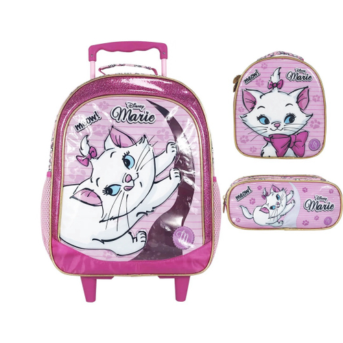 Mochila escolar infantil gata marie luxo, extra