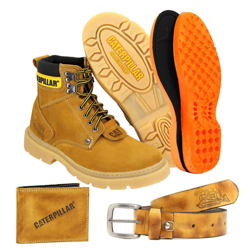 Coturno Bota Masculina Caterpillar Confortável AM004 Marrom - Feathers Boots