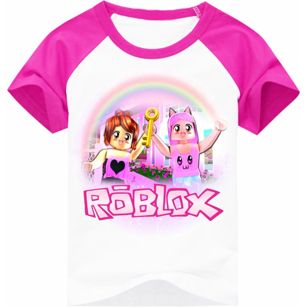 Roblox Camiseta Infantil Feminina De Manga Curta De Algodão Com Estampa De  Desenho / Gola Redonda (100-170Cm)