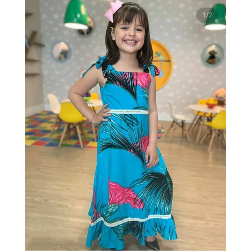 Modelo de vestido longo best sale para criança