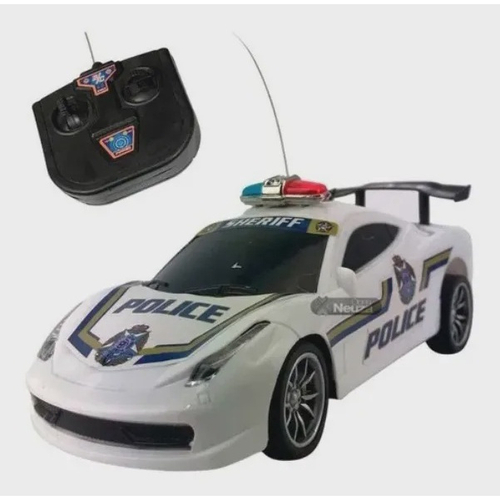 Carrinho De Policia Drift Carro De Controle Remoto Preto em